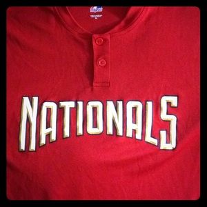 Red Nationals baseball 2-button XL shirt